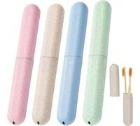Shein Portacepillo de dientes de viaje, estante portátil para cepillo de dientes, estuche protector de plástico para cepillo de dientes, adecuado para viaje