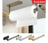 Shein Portarrollos de papel de acero inoxidable elegante - Montaje versátil debajo del gabinete, instalación con adhesivo o tornillos para cocina y baño, di