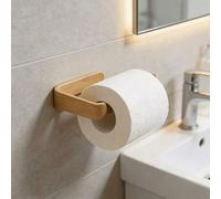 Shein Portarrollos de papel higiénico montado en la pared, estante de almacenamiento de rollos de papel higiénico con adhesivo de grano de madera, artículo
