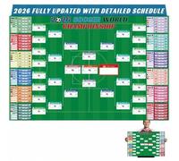 Shein Póster del calendario del Mundial 2026, tamaño 98 cm * 70 cm, accesorios de fans del Mundial 2026, póster de partidos de fútbol, decoración de fiesta,