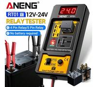 Shein Probador de relé de coche, probador de voltaje digital, detector de relé universal de 11-25V, comprobador de batería de coche, luz indicadora LED, aná