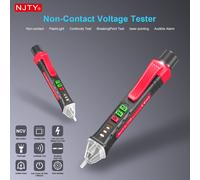 Shein Probador de voltaje sin contacto NJTY, bolígrafo eléctrico, bolígrafo de prueba de voltaje CA de 12-1000V, detector de disyuntor con linterna y zumbad