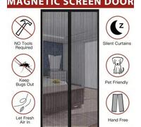 Shein Puerta de malla suave magnética, adecuada para puertas y ventanas, puerta de malla magnética autocerrable anti-mosquitos, barrera de malla invisible t
