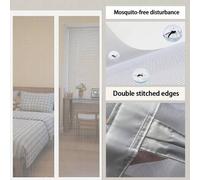 Shein Puerta de pantalla magnética blanca anti-mosquitos, material de fibra de vidrio resistente, resistente al desgaste y al calor, instalación con cinta a