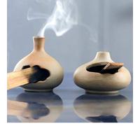 Shein Quemador de incienso de cerámica de Palo Santo peruano, decoración de plato para hotel y restaurante, decoración de alimentos, bandeja portaincienso