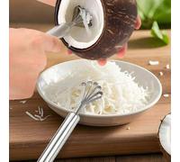 Shein Rallador de coco con dientes de acero inoxidable y raspador de escamas de pescado, quitaescamas de pescado, rallador de coco, herramienta de cocina mu