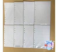 Shein Recambio de 45 hojas tamaño A5, papel interior para cuaderno de anillas de 6 agujeros, planificador semanal/mensual/en blanco, partes de cuaderno de d