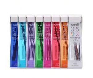 Shein Recarga de minas de grafito nano Uni Japan 20NDC de colores para lápiz mecánico 0.5, útiles de escritura para estudiantes, material escolar, vuelta al