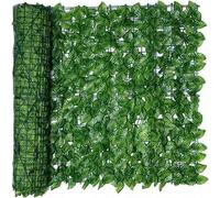 Shein Red de pantalla de privacidad de hiedra perenne artificial, red de seto artificial, persiana enrollable de plantas verdes artificiales expandible para