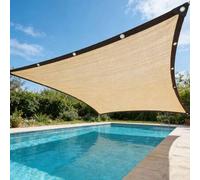Shein Red de sombra blanca de polietileno de alta densidad, tela de sombra rectangular del 90%, bloqueo UV para playa, cortina de sombra transpirable y priv