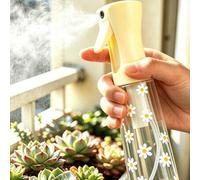 Shein Regadera transparente amarilla con patrón de margaritas para mascotas, regadera y rociador de plantas, botella rociadora multifuncional de niebla fina