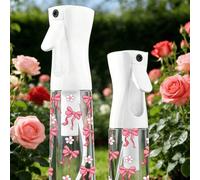 Shein Regadera transparente con patrón de lazo para mascotas en exteriores, regadera y rociador para plantas, botella de spray multifuncional de niebla fina