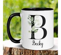 Shein Regalos personalizados, tazas con nombre, tazas con inicial, tazas con una sola letra, tazas con combinación de letras, tazas con letras florales, taz