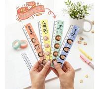 Shein Regla de acrílico personalizada con foto y nombre, papelería escolar linda, útiles escolares para niños y niñas, regalo personalizado para el estudio