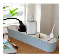 Shein Regleta de 3 enchufes, 2 USB y 1 tipo C, 1,5 metros de largo con protección infantil, interruptor de encendido/apagado, enchufe de escritorio para cas