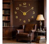 Shein Reloj de pared de acrílico, reloj decorativo y silencioso sin tictac para sala de estar, dormitorio, reloj de pared con pegatina fosforescente minimal