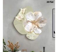 Shein Reloj de pared de arte floral 2D, reloj de pared decorativo de movimiento de cuarzo silencioso moderno, adecuado para dormitorio, comedor, sala de est