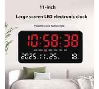 Shein Reloj de pared de pantalla LED grande de alta definición de 11 pulgadas, reloj de pared multifuncional para la sala de estar, pantalla de temperatura