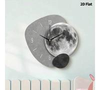 Shein Reloj de pared decorativo minimalista de lujo 2D, movimiento de cuarzo súper silencioso, sin sonido de tic-tac, adecuado para sala de estar, dormitori