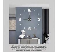 Shein Reloj de pared grande con diseño moderno en tamaños de 16 pulgadas/36 pulgadas/47 pulgadas, relojes de cuarzo 3D/dimensiones DIY, pegatinas de espejo