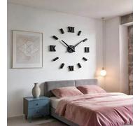 Shein Reloj de pared grande de 16"/36"/47" de diseño moderno, reloj de cuarzo 3D/2D DIY, reloj de moda con superficie de espejo acrílico, pegatina de número
