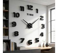 Shein Reloj de pared grande de 16"/36"/47" de diseño moderno, reloj de cuarzo 3D/2D DIY, reloj de moda con superficie de espejo acrílico, pegatina de número