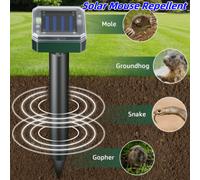 Shein Repelente de plagas ultrasónico alimentado por energía solar, dispositivo repelente de mosquitos y roedores, protección de alta calidad para el patio,