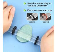 Shein Rodillo de arcilla acrílico transparente con calibrador de grosor, herramienta de arte de arcilla DIY sin electricidad para esculpir y dar forma a la