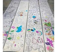 Shein Rollo de papel de grafiti de 3 metros de largo, adecuado para colorear y pintar, pintura DIY, inspirar la imaginación, patrones aleatorios, regalo ide