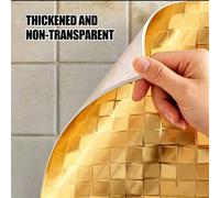 Shein Rollo de papel tapiz autoadhesivo de mosaico de 3M/118.1 pulgadas, papel de contacto impermeable de pelar y pegar, revestimiento de pared de PVC brill