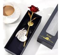 Shein Rosa de oro en lámina, caja de regalo para el Día del Maestro, San Valentín, aniversario de boda, regalo de cumpleaños, decoración de rosa de oro lami
