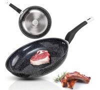 Shein Sartén de granito de 22/24/26/28/30 cm con revestimiento antiadherente reforzado con piedra, ideal para tortitas y para cerámica de granito. Sartén de