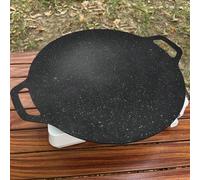 Shein Sartén redonda antiadherente de estilo coreano de 11,8 pulgadas/30 cm con dos asas, para uso al aire libre, campamento, barbacoa, uso doméstico y coci