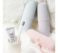 Shein Seka Paul Vaso de Viaje para Cepillo de Dientes con Rayas Verticales, Soporte Portátil para Cepillo de Dientes, Estuche de Viaje para Cepillo de Dient