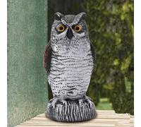Shein Señuelos de búho falsos, espantapájaros enemigos de la naturaleza, estatuas de plástico, repelente de plagas, control de aves y disuasivo de palomas p