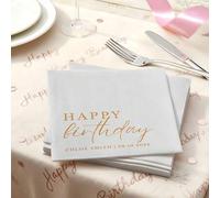 Shein Servilletas de cumpleaños personalizadas con texto - Servilletas de cóctel personalizadas para decoración de fiestas - Servilletas de feliz cumpleaños