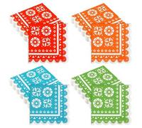 Shein Servilletas de papel mexicanas, servilletas para cóctel de carnaval, servilletas decorativas con bordes ondulados para la decoración de la mesa del Ci