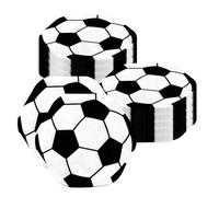 Shein Servilletas desechables con forma de balón de fútbol para fiesta deportiva, juego de vajilla de papel con servilletas de balón de fútbol desplegadas,