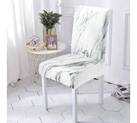 Shein Set de 1 pieza/2 piezas/4 piezas/6 piezas/8 piezas/36 piezas, Fundas de silla con diseño de patrón de mármol blanco clásico/gris brillante, de alta el