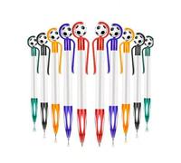 Shein Set de 10 bolígrafos retráctiles con temática de fútbol, punta media de 1.0 mm con agarre suave, aptos para uso de oficina (multicolor, vibrantes)