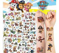 Shein Set de 10 pegatinas temporales impermeables de Paw Patrol con los perros lindos Chase y Skye, pegatinas kawaii de los mejores amigos Ryder para decora