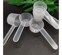 Shein Set de 10 piezas Cuchara medidora de fondo plano con escala de 20g/40ml, Taza medidora de plástico transparente