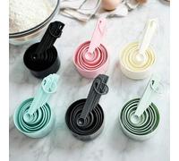 Shein Set de 10 piezas de tazas y cucharas de medir, herramientas de medición apilables, accesorios de cocina y repostería
