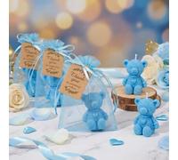 Shein Set de 10 piezas de velas con diseño de oso y tarjetas de agradecimiento como obsequio de fiesta, paquete de regalos de fiesta de múltiples piezas, se