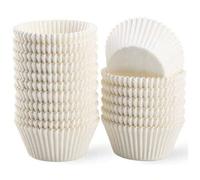Shein Set de 100 moldes de papel para cupcakes, tazas de cupcakes blancas sencillas para hornear en la cocina, vuelta al colegio, Día de San Valentín