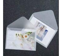 Shein Set de 100 sobres translúcidos en blanco para invitaciones, postales, cajas de regalo europeas, tarjetas de mensaje, sobres para bodas, negocios, cart