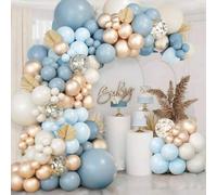 Shein Set de 109 piezas de cadena de globos con confeti azul y dorado y 2 piezas de accesorios de globos, kit decorativo de arco de globos perfecto para cum
