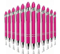 Shein Set de 11 bolígrafos retráctiles, bolígrafos neutros de gran capacidad en color rosa dopamina, tinta negra, agarre cómodo, secado rápido, escritura su