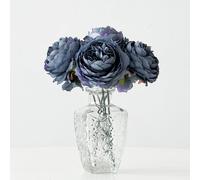 Shein Set de 12/24 flores artificiales de peonía con tallos para decoración de boda, fiesta, pastel, hogar, centro de mesa de sala de estar, plantas falsas,