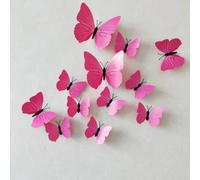 Shein Set de 12 piezas Pegatinas de pared de mariposas 3D, pegatinas de mariposas de plástico sencillas para decoración del hogar, pegatinas, vinilos decora